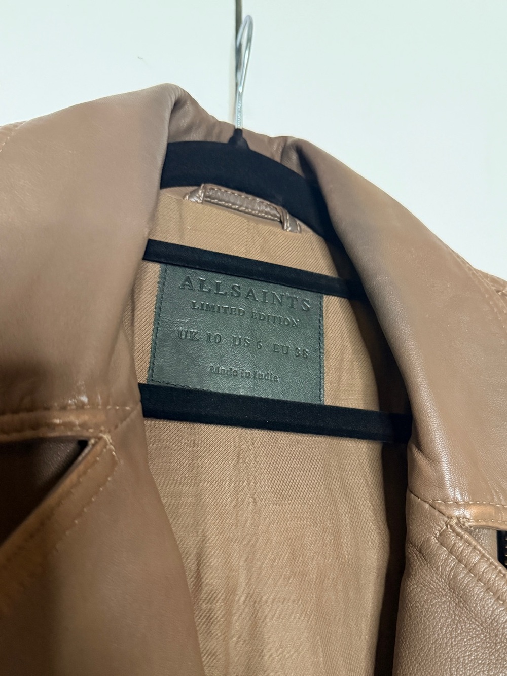 AllSaints Cropped Cargo Leather Biker Jacket - Picture 2 of 10
